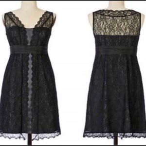 Moulinette Soeurs for Anthropologie shadow canopy black lace dress